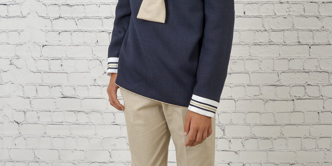 Traje de comunión niño modelo marinero azul marino