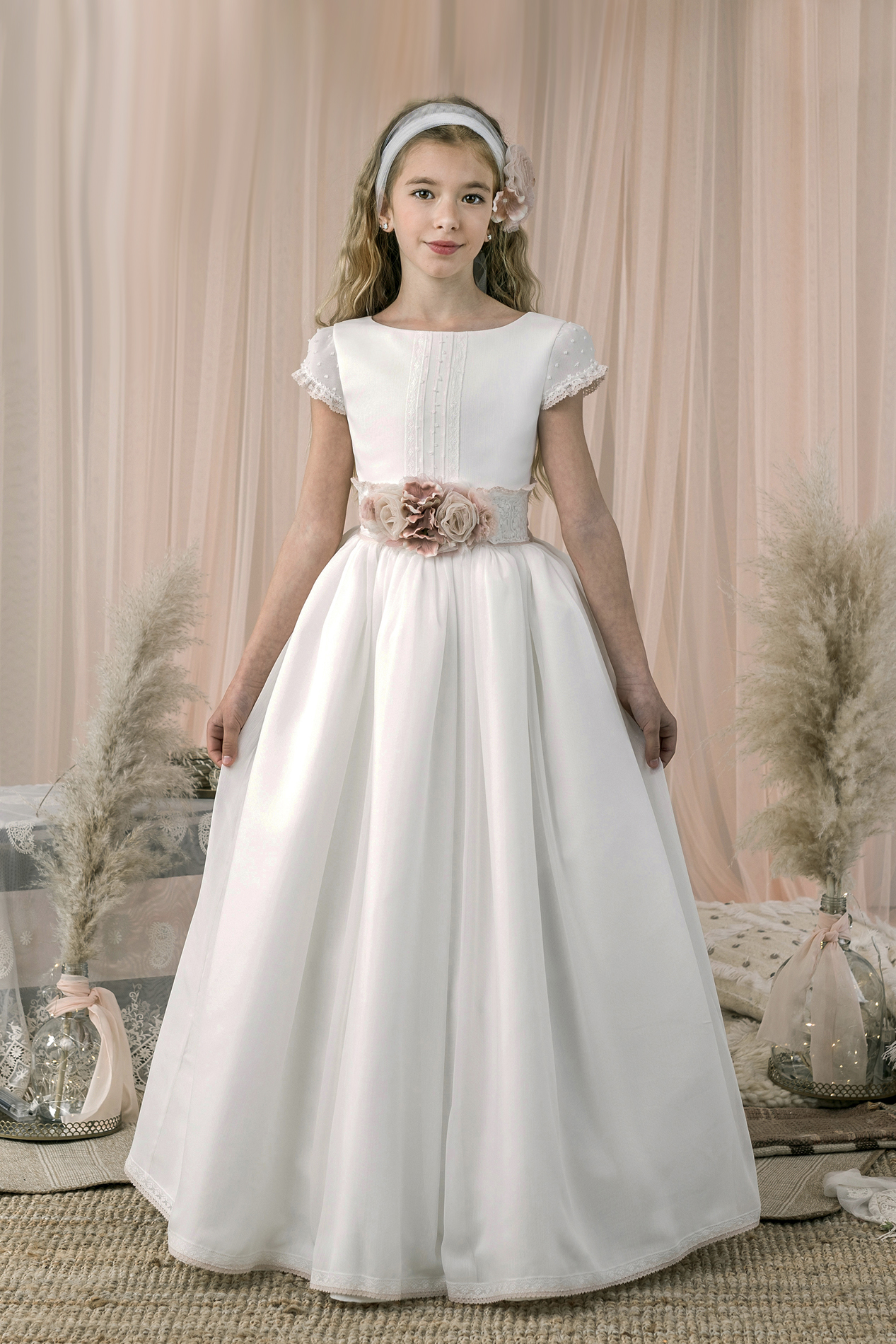 Vestido primera organza – Rosas